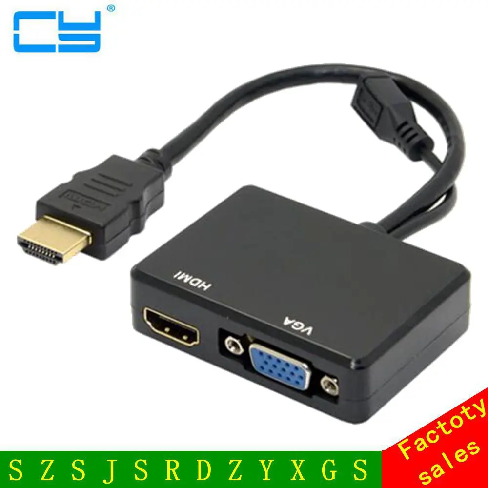 HDMI-совместимый разветвитель VGA и HDMI мама с Аудио Видео адаптером кабельный