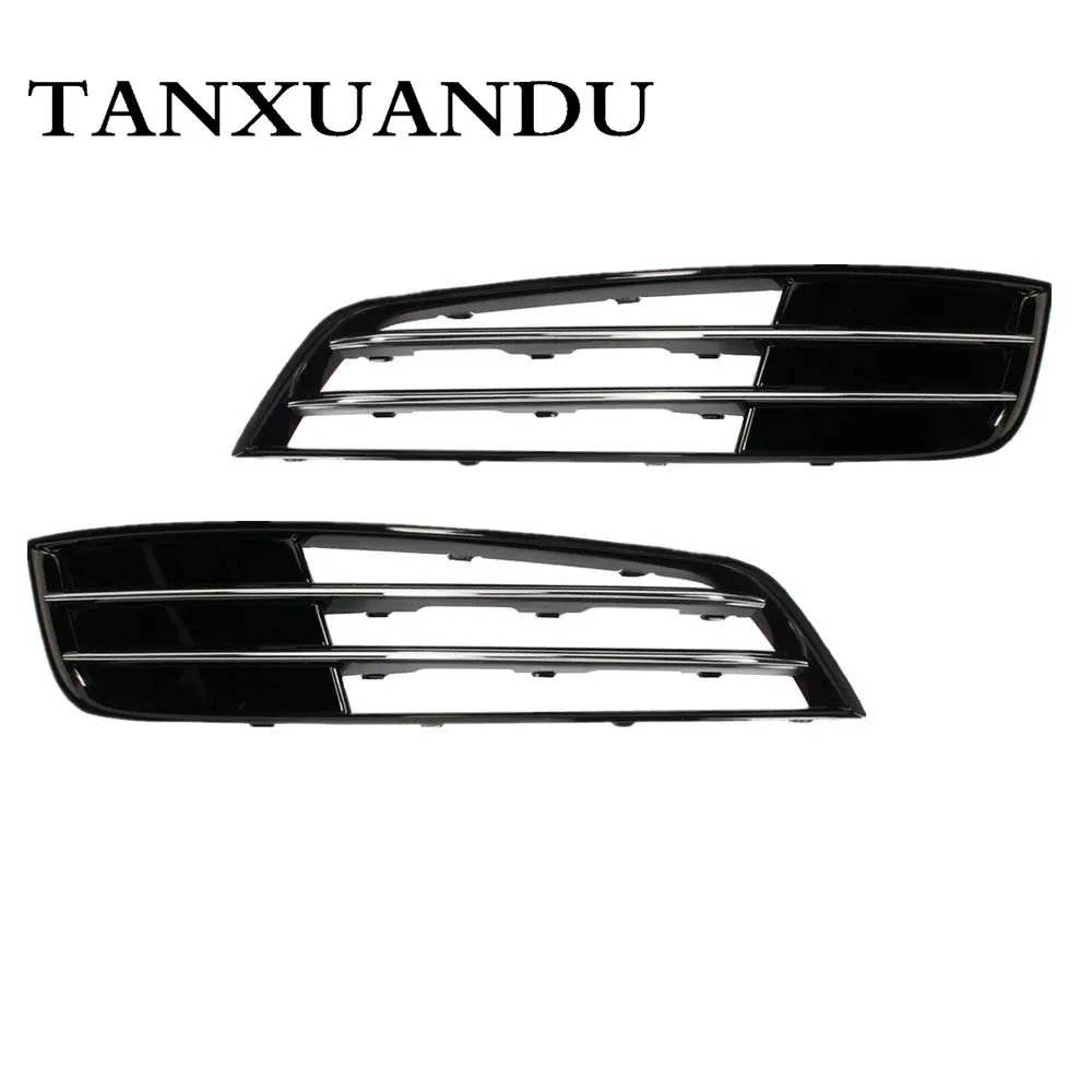 2Bar Chrome Trim Piano Paint Foglight Fog Lamp Vent Grill Grille Fit For AUDI A8 Quattro D4 2011-2013 4H0807679E 4H0807680E | Автомобили и
