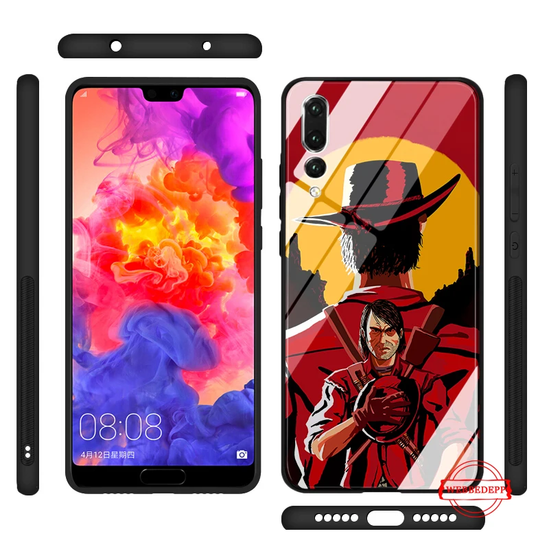 WEBBEDEPP Горячая Red Dead Redemption 2 Стекло чехол для Huawei P10 lite P20 Pro P30 P Smart honor 7A 8X 9 10 Y6 Mate