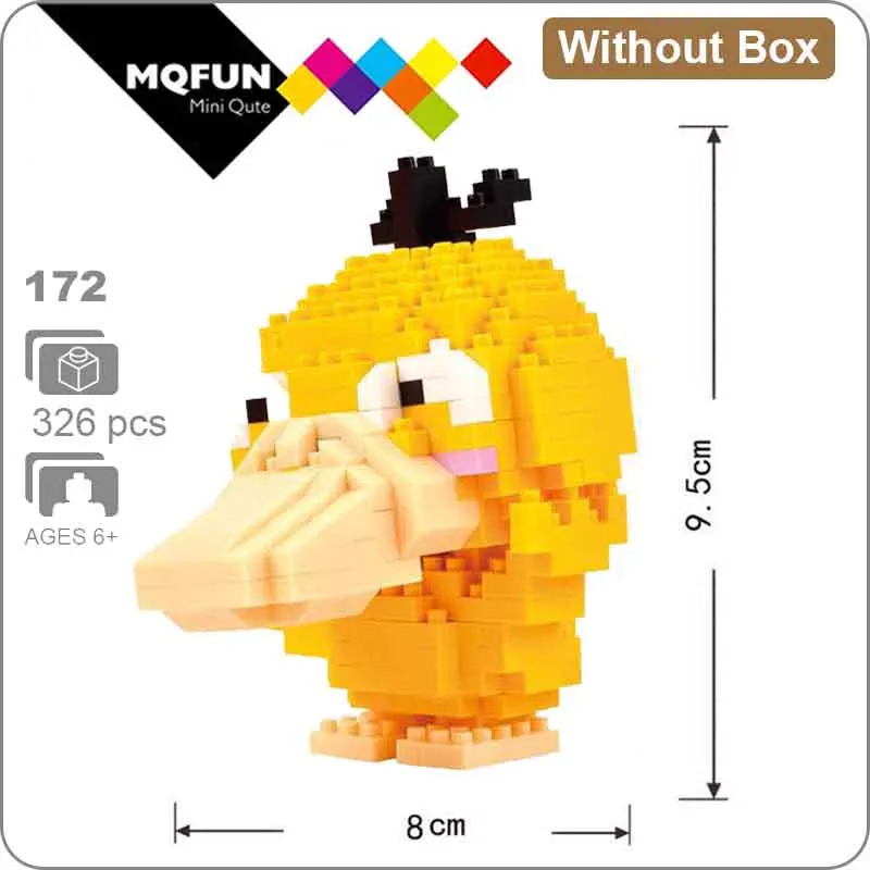LNO 172 Without Box LNO мини блоки фигурки kawaii 3D Пикачу японский мультфильм Аниме пластиковые детали для конструктора игры DIY модели образовательных игрушек - Цвет: LNO 172 Without Box