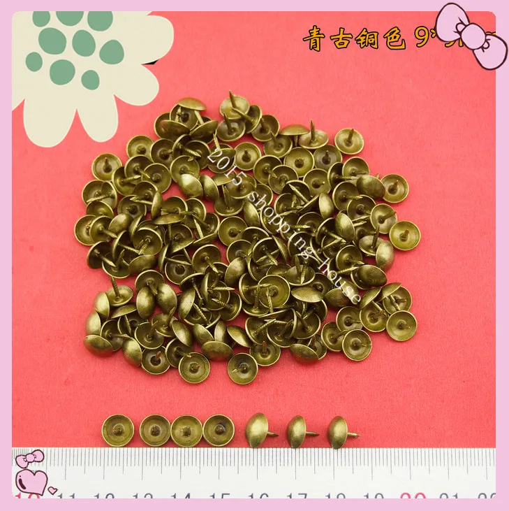 9 мм * крепежи бронзового цвета железная обивка для ногтей шкатулка ювелирных