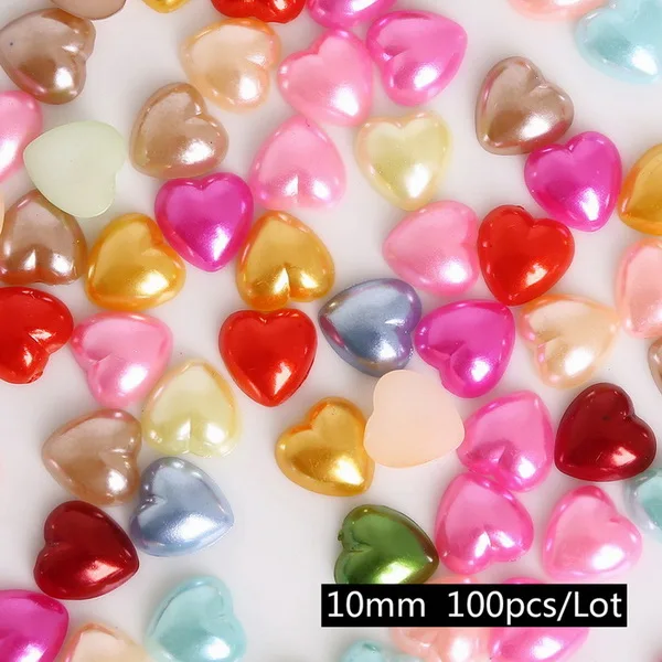 05 10mm 100pcs 20-300 шт цветок/Сердце/звезда/лук плоская спина, кабошон имитация пластика ABS жемчужные бусины для рукоделия изготовление одежды украшения - Цвет: 05 10mm 100pcs