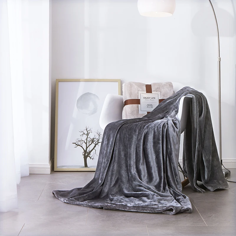 

Flannel Fleece Luxury Blanket Blue Navy Throw Lightweight Cozy Plush Microfiber Solid Blanket