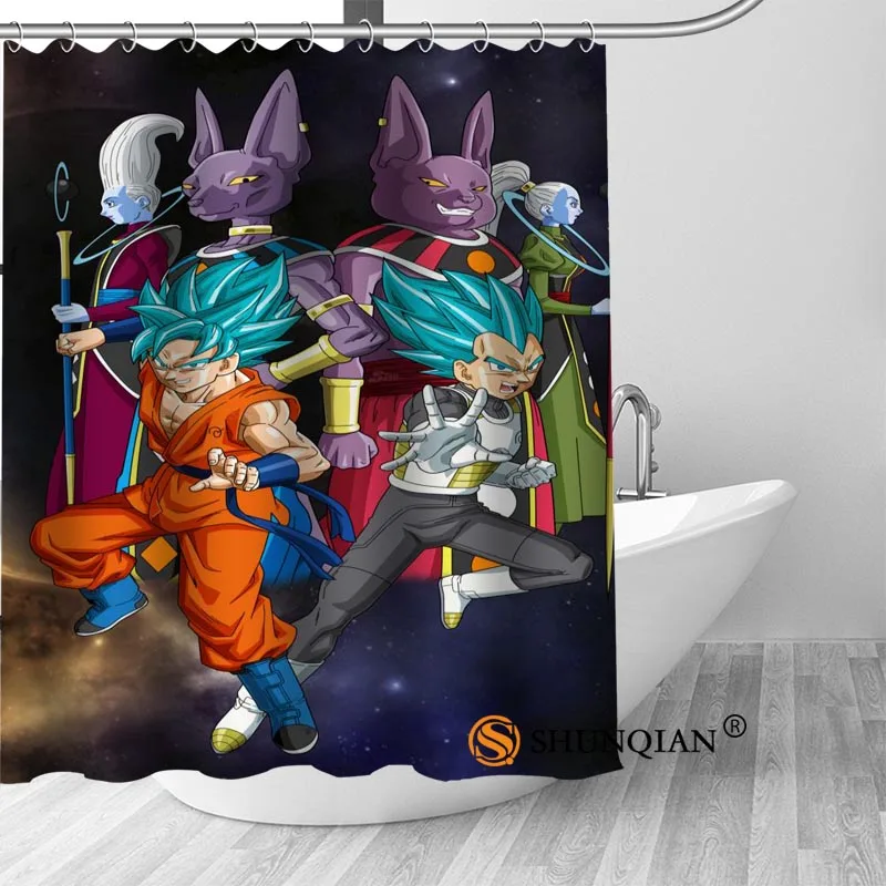 Custom Dragon Ball Hot Sale Polyester Fabric Printing Shower Curtain 12 Hooks For The Bathroom 3D Waterproof Bath Curtain - Цвет: Shower Curtain