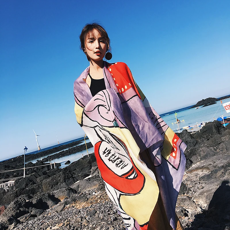

Long Summer Scarf Women Ethnic Style Seaside Sunscreen Beach Towel Shawl Female High Quality Fashion Outside Travel Stoles H3072