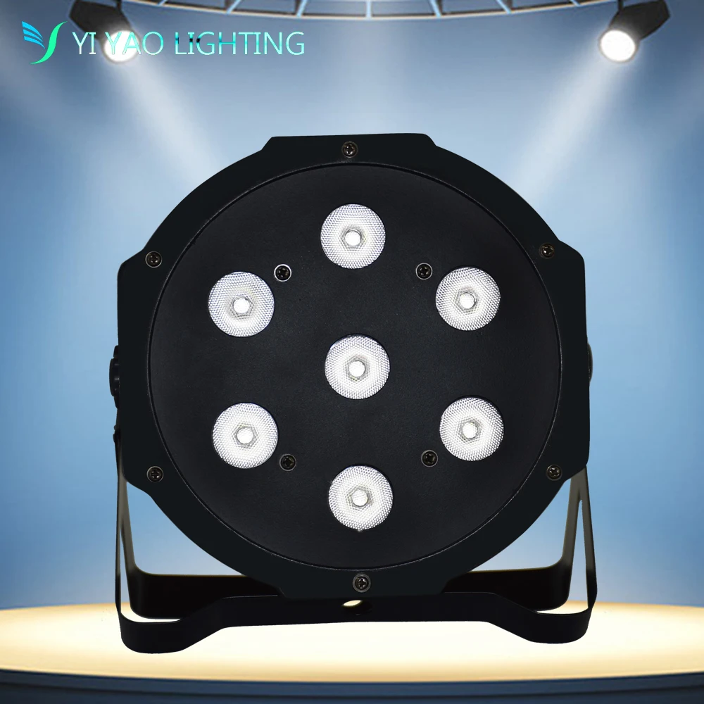 Яркий плоский светодиодный прожектор Par 7X12W RGBW с DMX512 4 в 1 сценический эффект