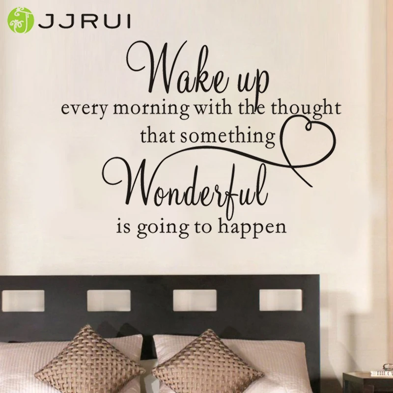 JJRUI семья сердец замечательная спальня Цитата наклейки на стену художественная