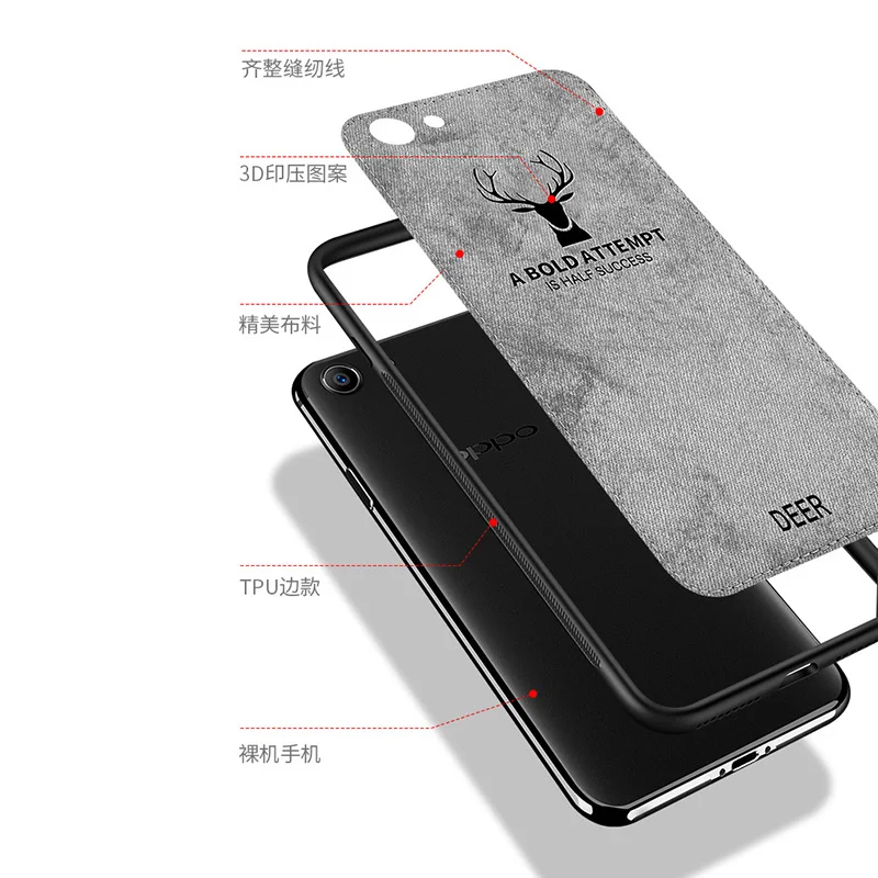 Fabric Ultra-thin Canvas Silicon Phone Case For OPPO findX R9 F7 F5 K1 A5 find X Cloth Texture Soft Protective Cover Coque case | Мобильные