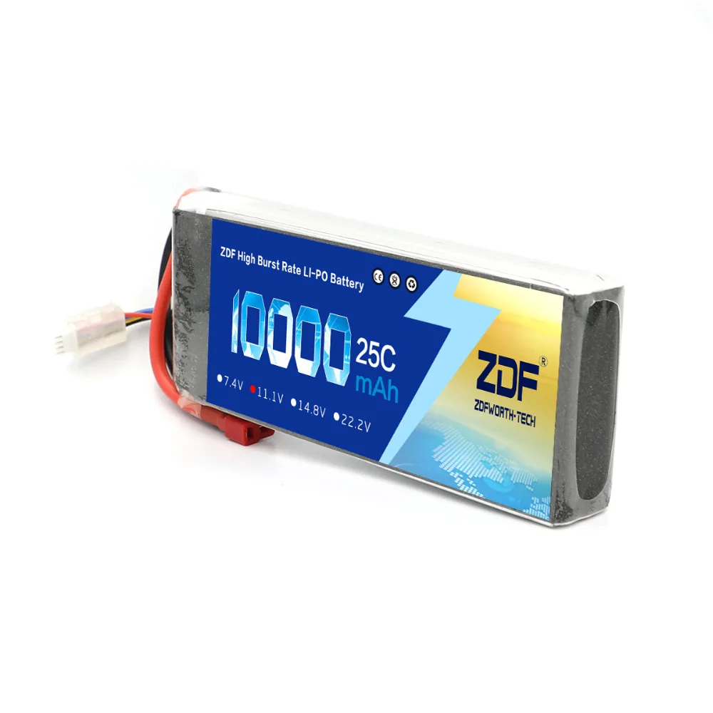 Литий-полимерный аккумулятор ZDF Power 3S 11 1 V 10000mah 25C Max 50C для вертолета