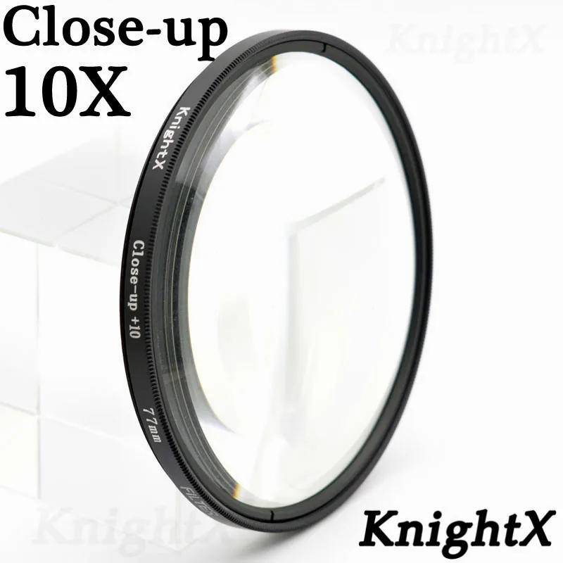 Close Up 10X Knightx объектив Кепки вытяжки капюшон для Canon Nikon D5200 D5300 блюдо-ткань для чистки стекол 49 мм 52 мм 55 мм 58 мм 62 мм 67 мм 72 мм 77 мм - Цвет: Close Up 10X