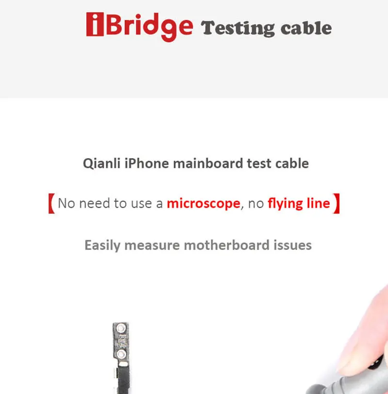 Jyrkior QianLi iBridge FPC диагностический Тестовый Кабель напряжения для iPhone 6/6 P/6 S/6SP/7/7 P/8/8 P/X проверка неисправности материнской платы