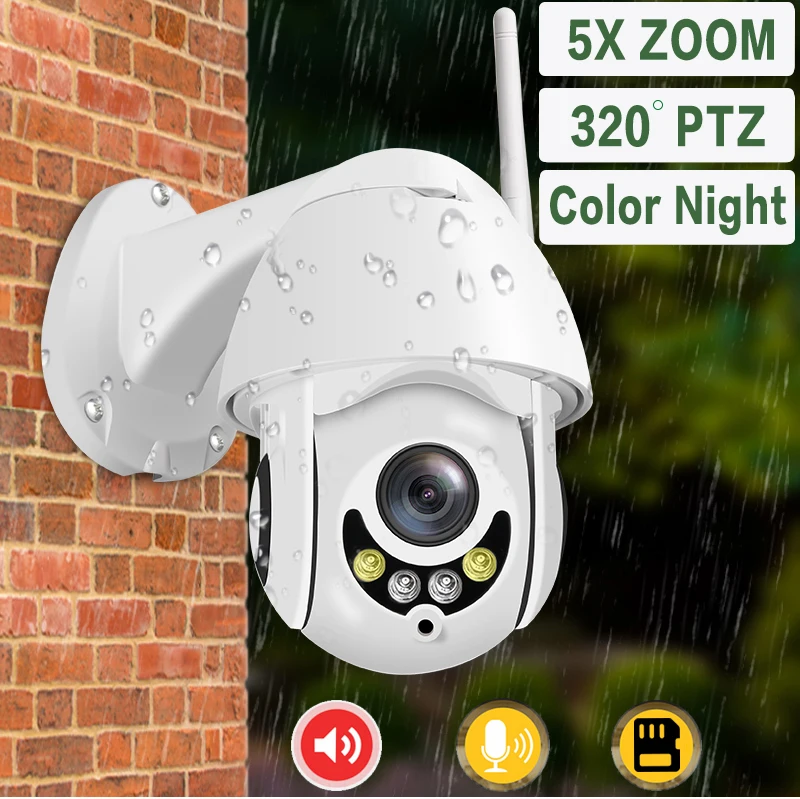KONLEN CamHi 1080P PTZ Мини wifi уличная купольная ip-камера 5X оптический зум Беспроводная HD 2MP CCTV Onvif Водонепроницаемая аудио TF карта