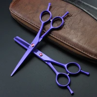 professional 5 5 inch japan 440c 6cr13 two tailed violet thinning shears cutting barber hair scissors set hairdressing scissors