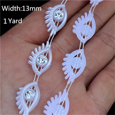 13mm 1yard 1 ярд, стразы, цепочка ABS, жемчужные бусины, кристальная цепочка, отделка, пришивка для DIY, Свадебный костюм с аппликацией, ювелирные изделия, аксессуары для рукоделия - Цвет: 13mm 1yard