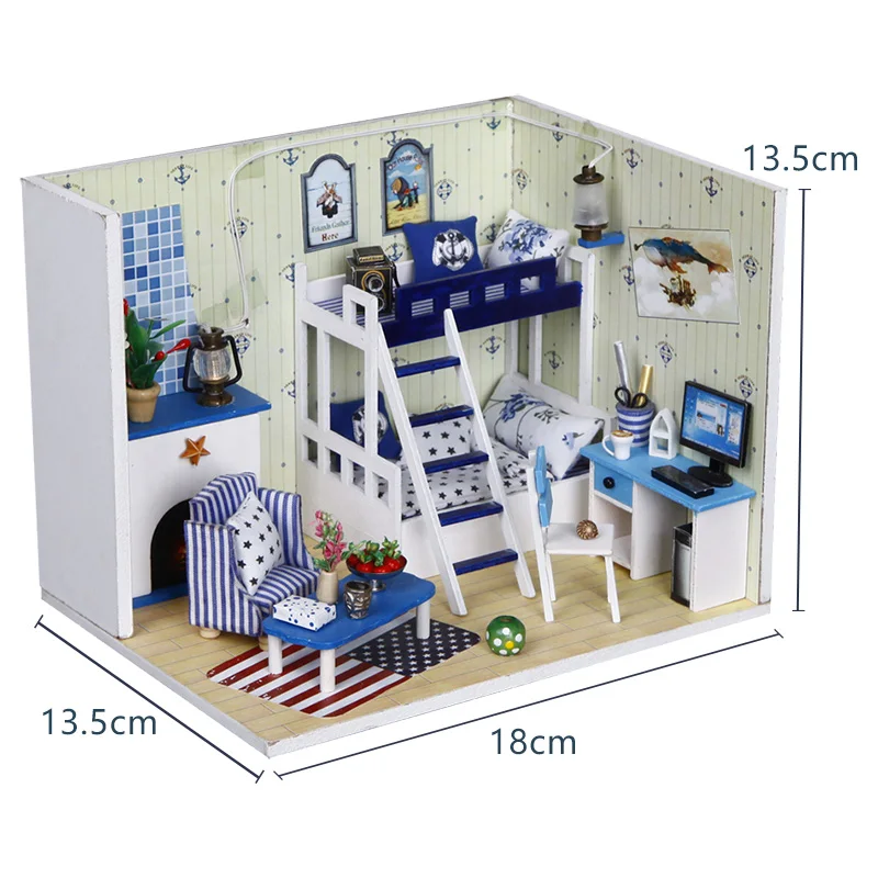 

DIY Miniature Girl Furniture Doll House 3D Wooden Dolls Houses Miniature dollhouse Toys for children Furniture Kit