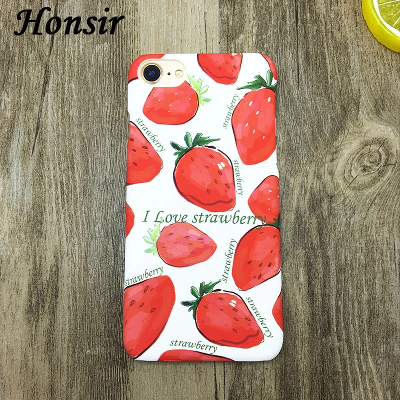Новые Плоды Клубники Case Для iphone 7 6 S Плюс Мода Жесткий PC Phone Случаи Мультфильм