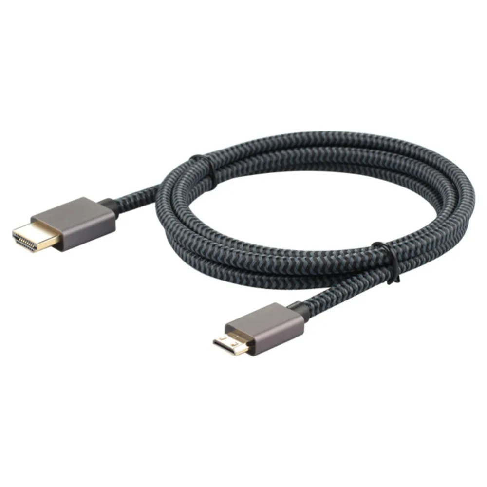 Супер тонкий нейлоновый Плетеный высокоскоростной 21-гбит/с Mini HDMI (C Male) к A Male