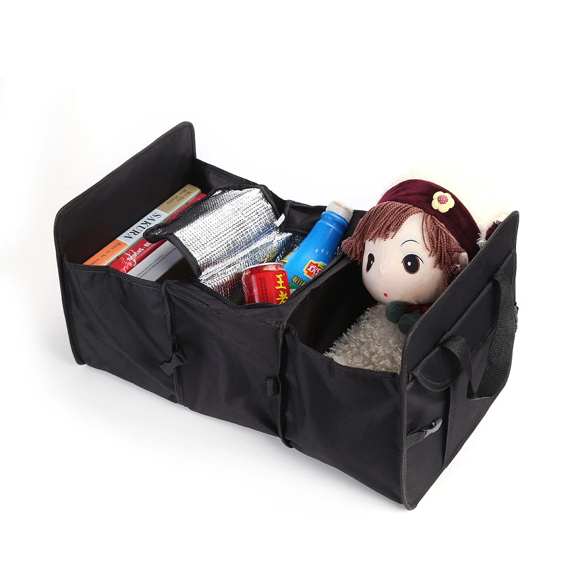 

Universal Car Storage Organizer Trunk Collapsible Toys Food Storage Truck Cargo Container Bags Box Black Car Stowing Tidying N