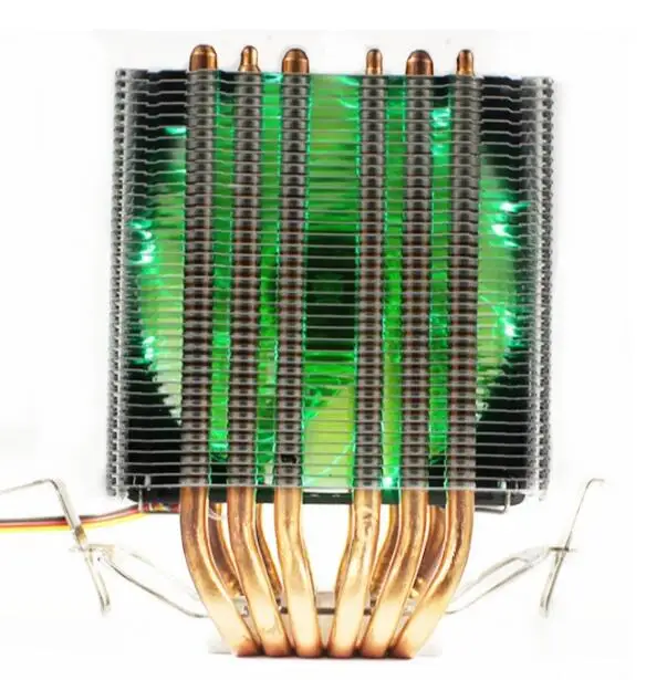 LANSHUO AMD Intel процессор радиатор охлаждения радиатора теплоотвод LED вентилятор охлаждения процессора вентиляторы 775 1155 1150 1366 AM4 AM3 FM2 - Цвет лезвия: green light