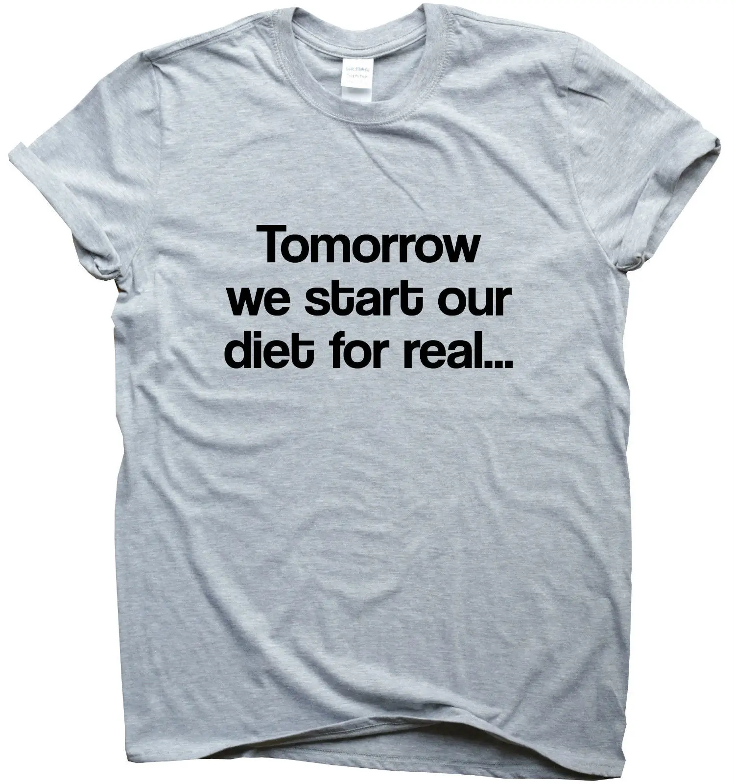 Tomorrow We Diet для настоящей забавной спортивной футболки женщин и мужчин тренировка