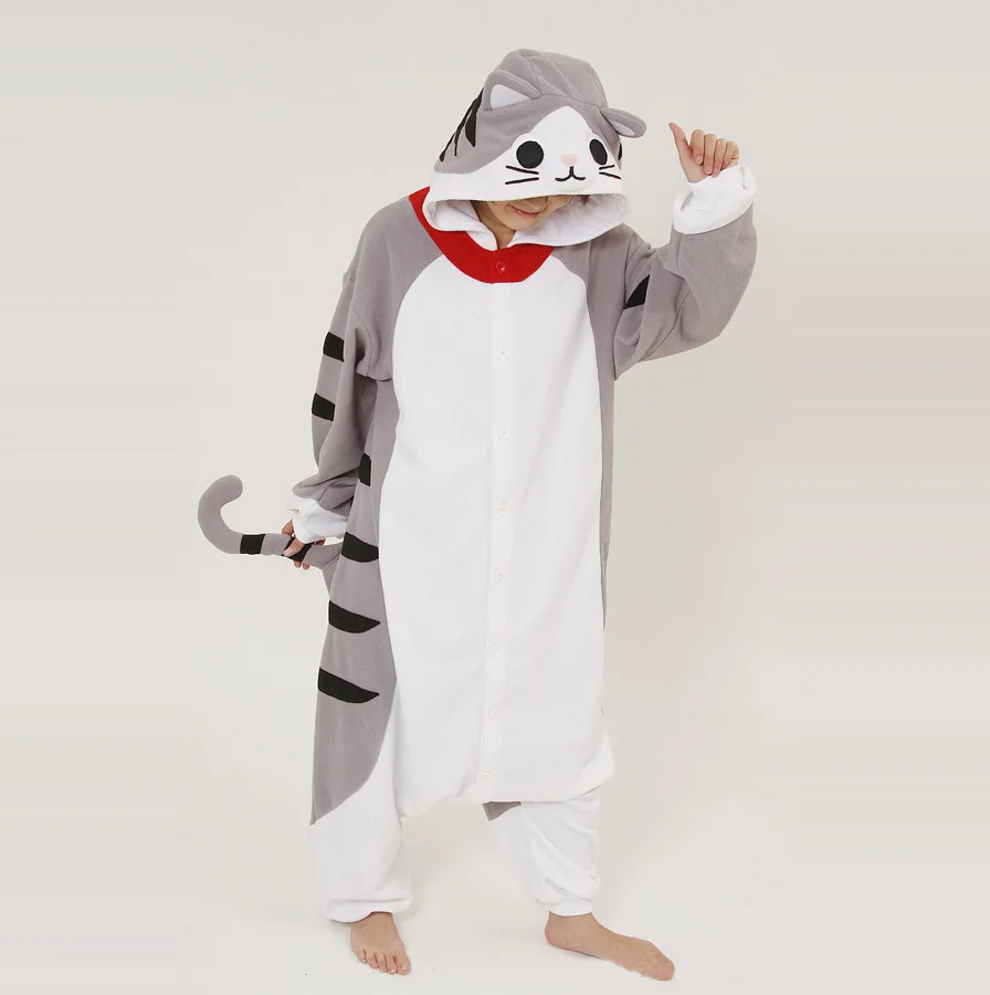 Осенне-зимняя пижама с длинными рукавами и капюшоном рисунком животных для