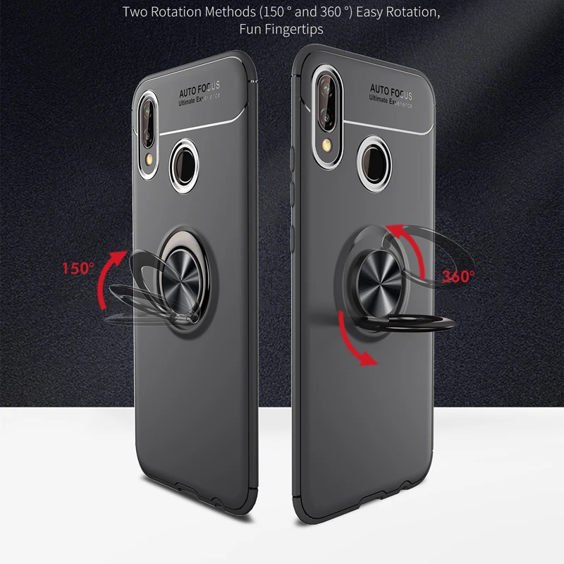 Чехол для Huawei Honor Play роскошный Магнитный кольцевой кронштейн на полный чехол