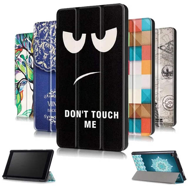 Цветной Чехол книжка из искусственной кожи с принтом для Amazon Fire HD 8 2017 &quotЧехол
