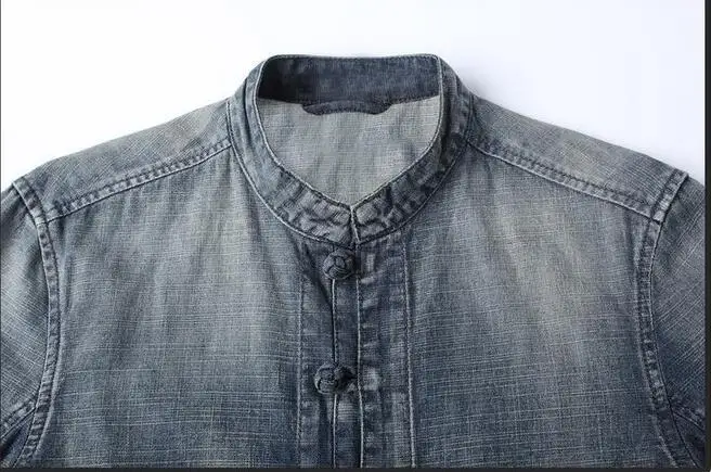 leappls 4XL mens denim blazers and suit jackets fashion slim fit Chinese Style Plate buckle jeans blazer masculino 2018 autumn | Мужская
