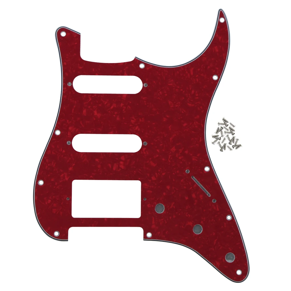 FLEOR 4Ply Red Pearl 11 гитара отверстия Pickguard SSH царапина с винтами для