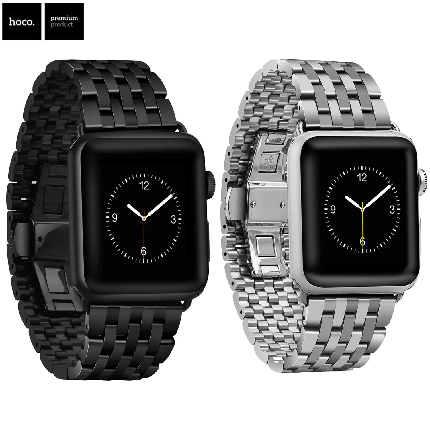 HOCO ремешок из нержавеющей стали для Apple Watch Band 44 мм 42 40 38 Серия 1 2 3 4 Бабочка Пряжка