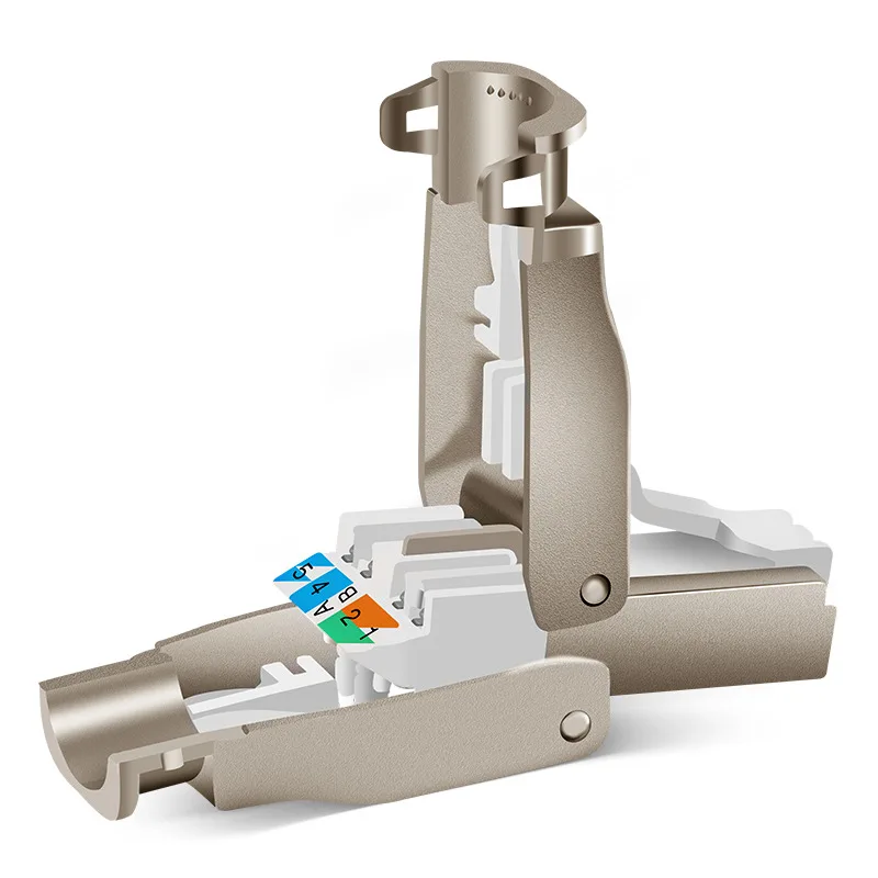 CAT7 экранированная кристаллическая головка FTP RJ45 разъем металлический сетевой