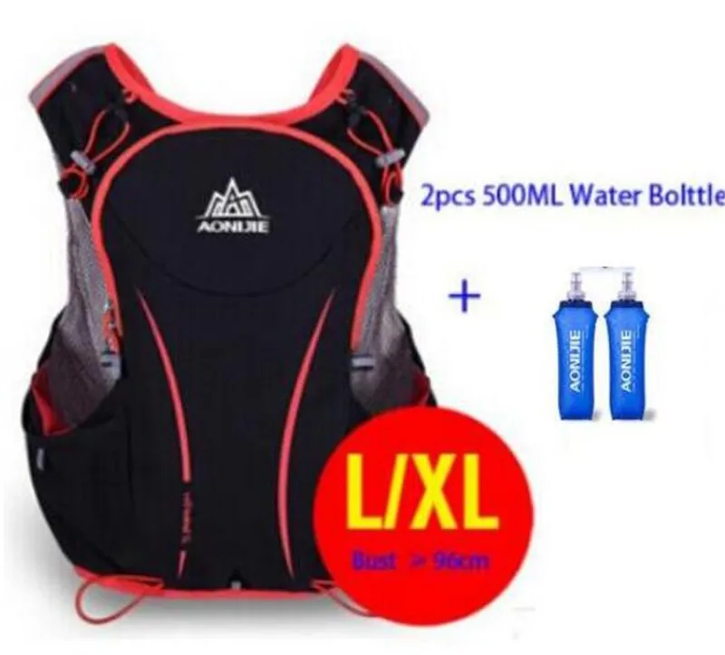 L XL 1 AONIJIE Trail, рюкзак для бега, для спорта на открытом воздухе, для пешего туризма, походный рюкзак, 5л, марафон для бега, гидратационный жилет, упаковка для 1,5 л, сумка для воды - Цвет: L XL 1