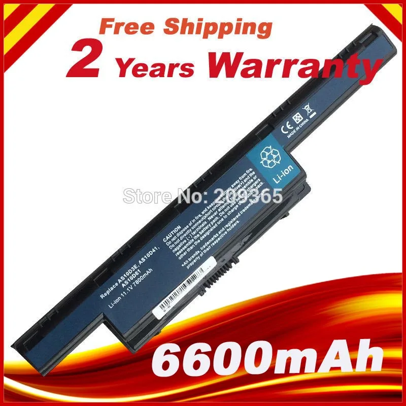 

7800mAh Laptop Battery For ACER Aspire 5742Z 5750G 7551G 7560G AS10D31 AS10D41