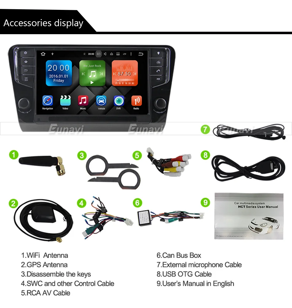 Eunavi 9 ''1 Din Android 9,0 автомобильный Радио gps навигация 4G ram для Volkswagen Skoda Octavia 3g wifi bleutooth