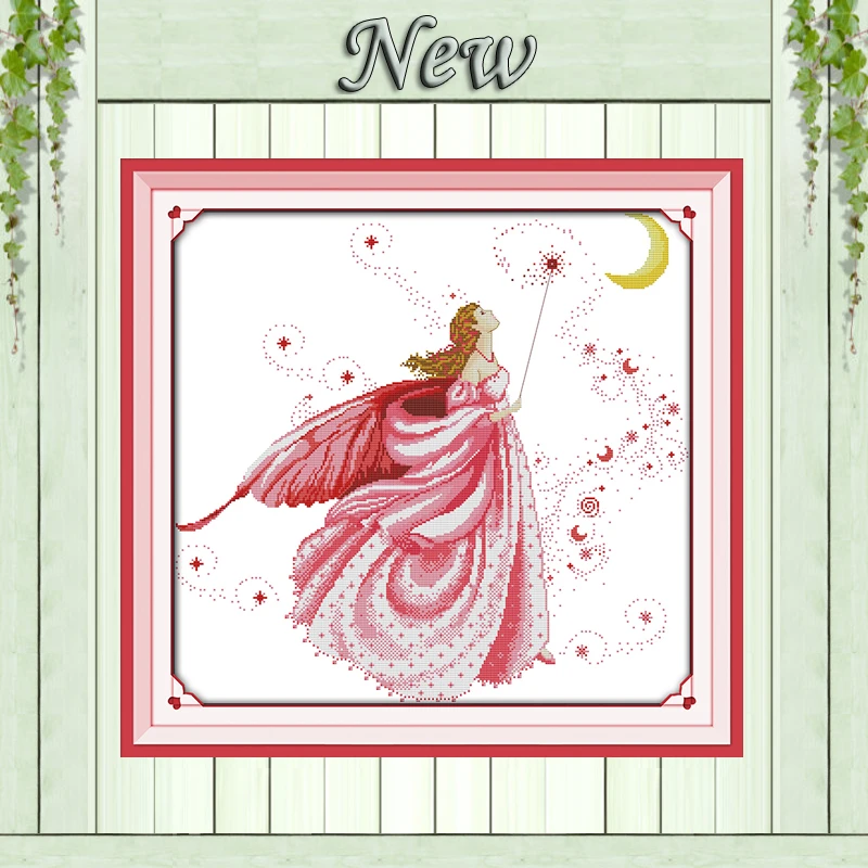 Картины только любовь красивая девушка луна фея рассчитанная Печать на холсте DMC