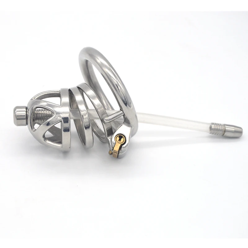 Мужской Целомудрие устройство из нержавеющей стали стелс замок Bongdage полые петух