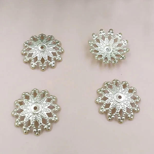 16 мм Филигрань Цветок амулеты Конец Бусины соединители Винтаж бу Яо застежки для