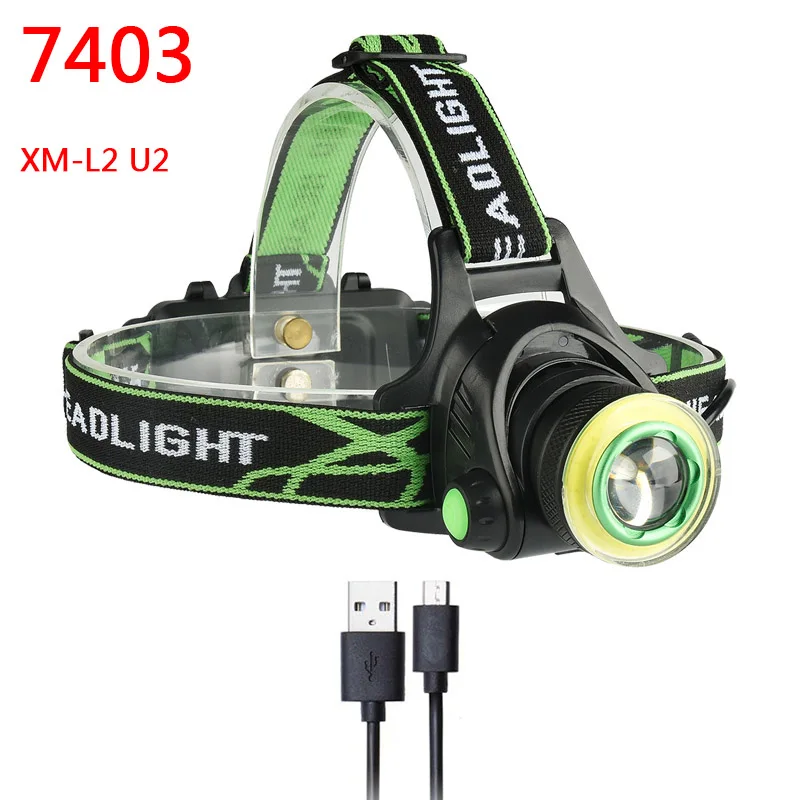 Option A Litwod Z207403 XM-L2 U2 светодиодные фары головного света светильник COB Micro USB Перезаряжаемые головки вспышки света светильник фонарь лампа Портативный светильник для кемпинга - Испускаемый цвет: Option A