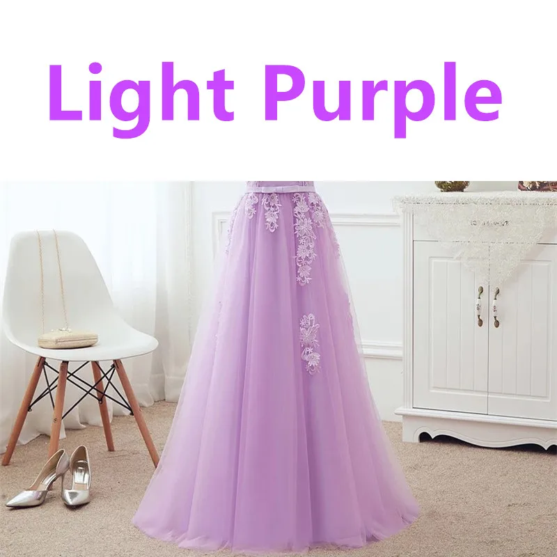 Light Purple Vestido de festa, длинное вечернее платье трапециевидной формы с коротким рукавом, вечерние платья для невесты, сексуальные платья для выпускного вечера, цвета красного вина, синего, много цветов EN06M - Цвет: Light Purple