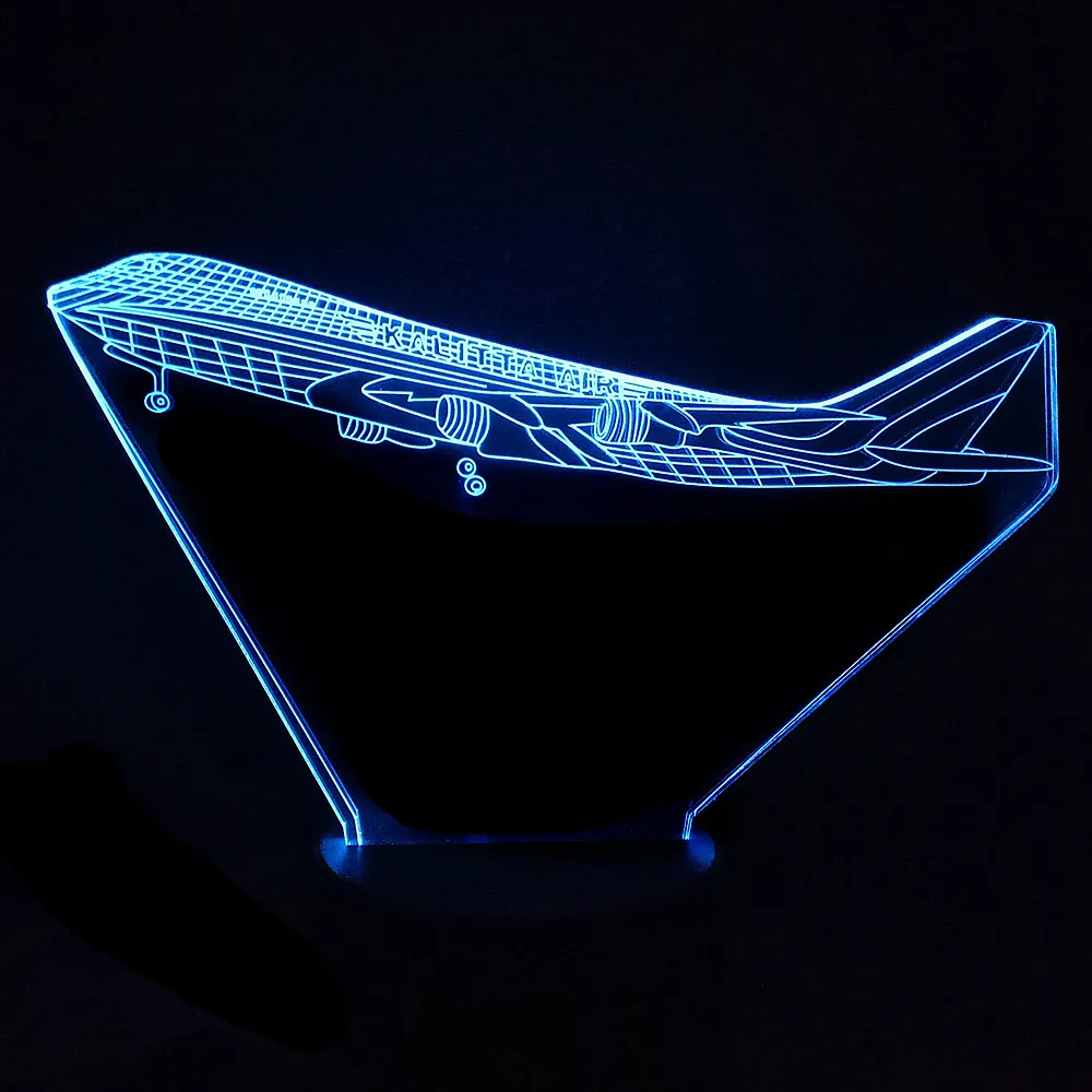 Настольная светодиодная 3d-лампа в виде грузового самолета ночсветильник с