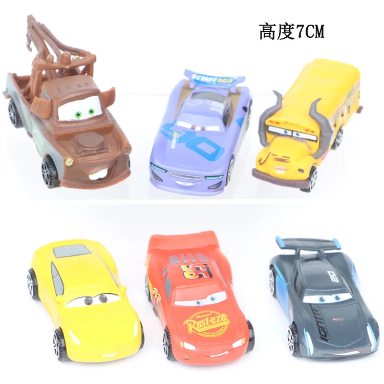 Disney Pixar Cars 3 Mini 6 шт./компл. 7 см ПВХ фигурка модель колесико Классическая молния Mcqueen
