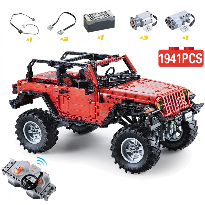 Cada пульт дистанционного управления 2,4G Adventurer Car 1941pcs Technic battery Box Motor Creator Строительные Кирпичи Блоки Игрушки для мальчиков