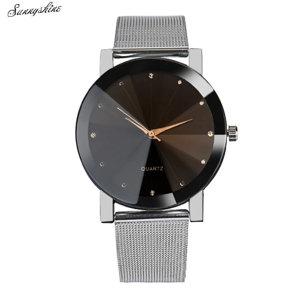 Модные женские часы из нержавеющей стали с кристаллами Аналоговые кварцевые