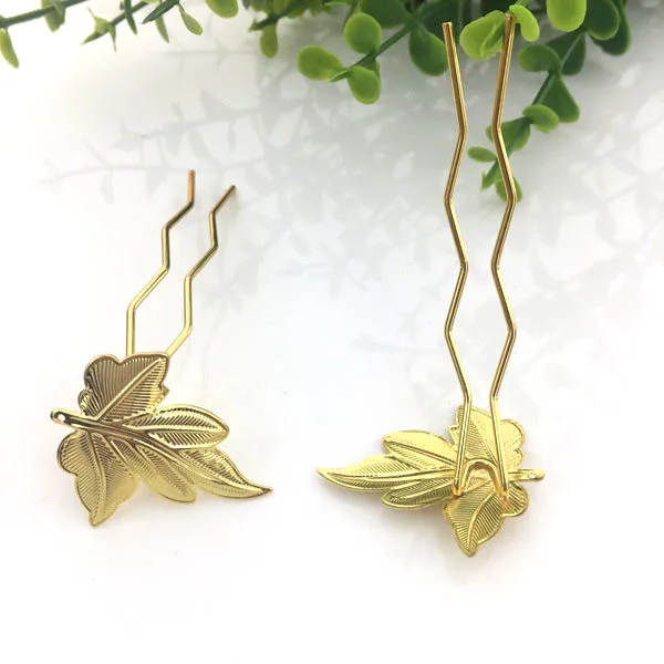 68mmm Maple Leaf Hairpin Kanzashi Hair Stick Base Blanks Cosplay Accessories for Kimono Hanfu Handwork | Украшения и аксессуары