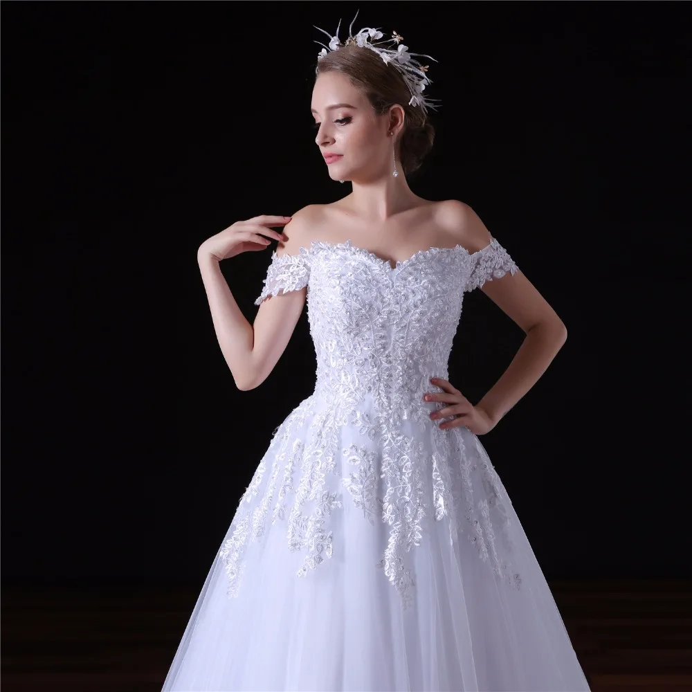 Vestido De Noiva свадебное платье с открытыми плечами бальное принцессы без рукавов