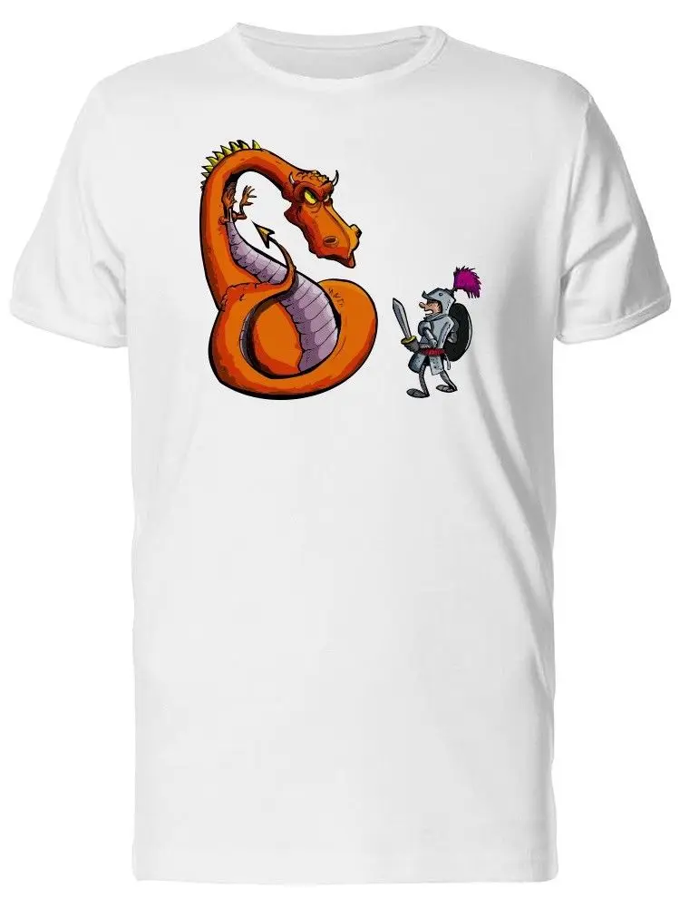 Мужская футболка с изображением рыцаря из мультфильма Борьба драконом от