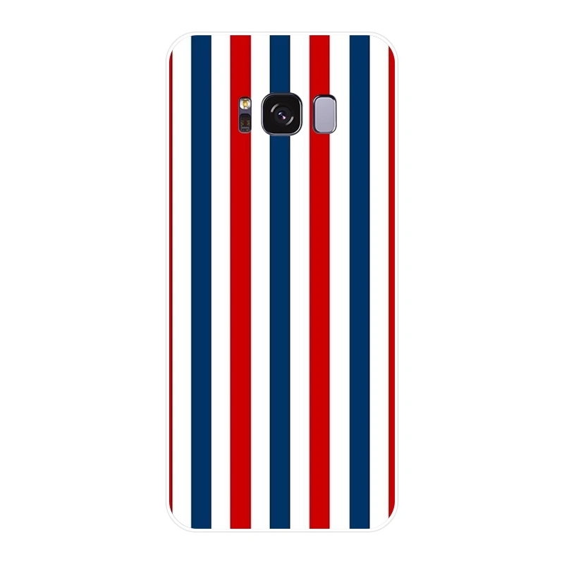 Blue Black Stripes Back Cover For Samsung Galaxy Note 4 5 8 9 Soft Silicone Case S8 S9 Plus S5 S6 S7 Edge Phone | Мобильные телефоны