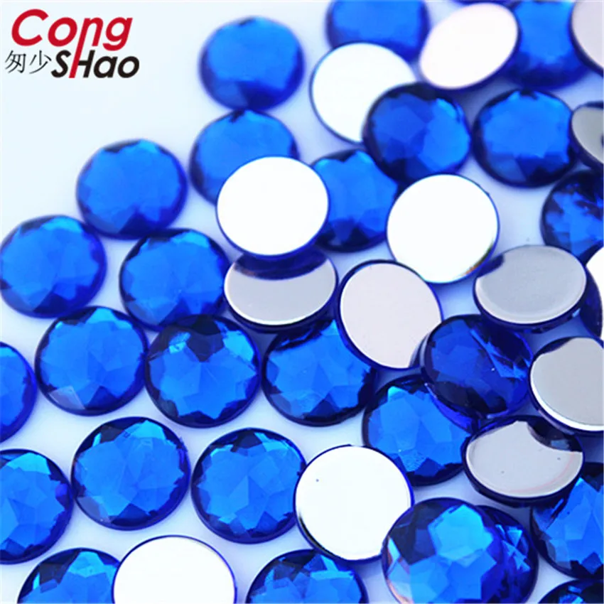 Cong Shao 100pcs 8mm Colorful Round Stones And Crystal Flatback Acrylic Rhinestone Trim Scrapbook DIY Wedding Dress Button ZZ750 | Дом и сад