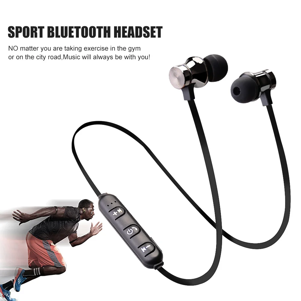 Bluetooth наушники с микрофоном стерео звук MP3 гарнитура беспроводные X9 магнитные HiFi