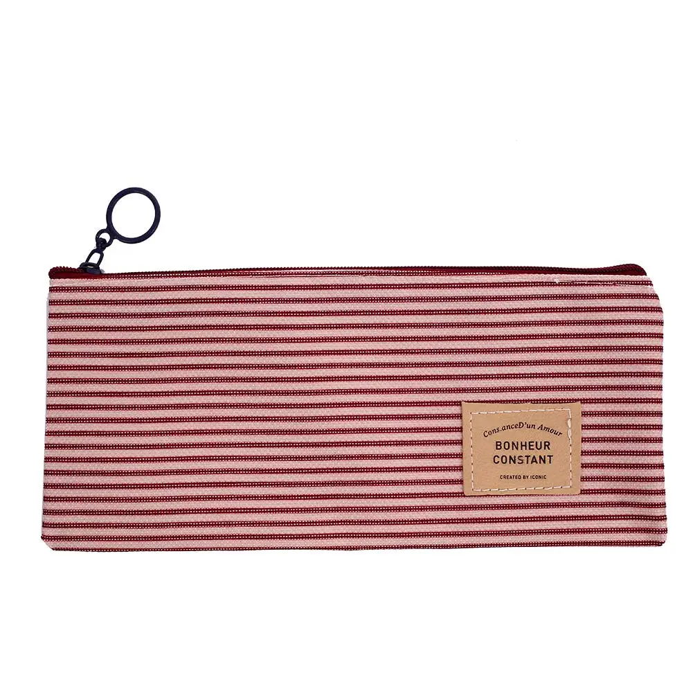 

Umitive 1pcs Stripe small Pencil Case Grid Pencil Bag Fashionable Oxford Fabric Canvas Office cute pencil pouch